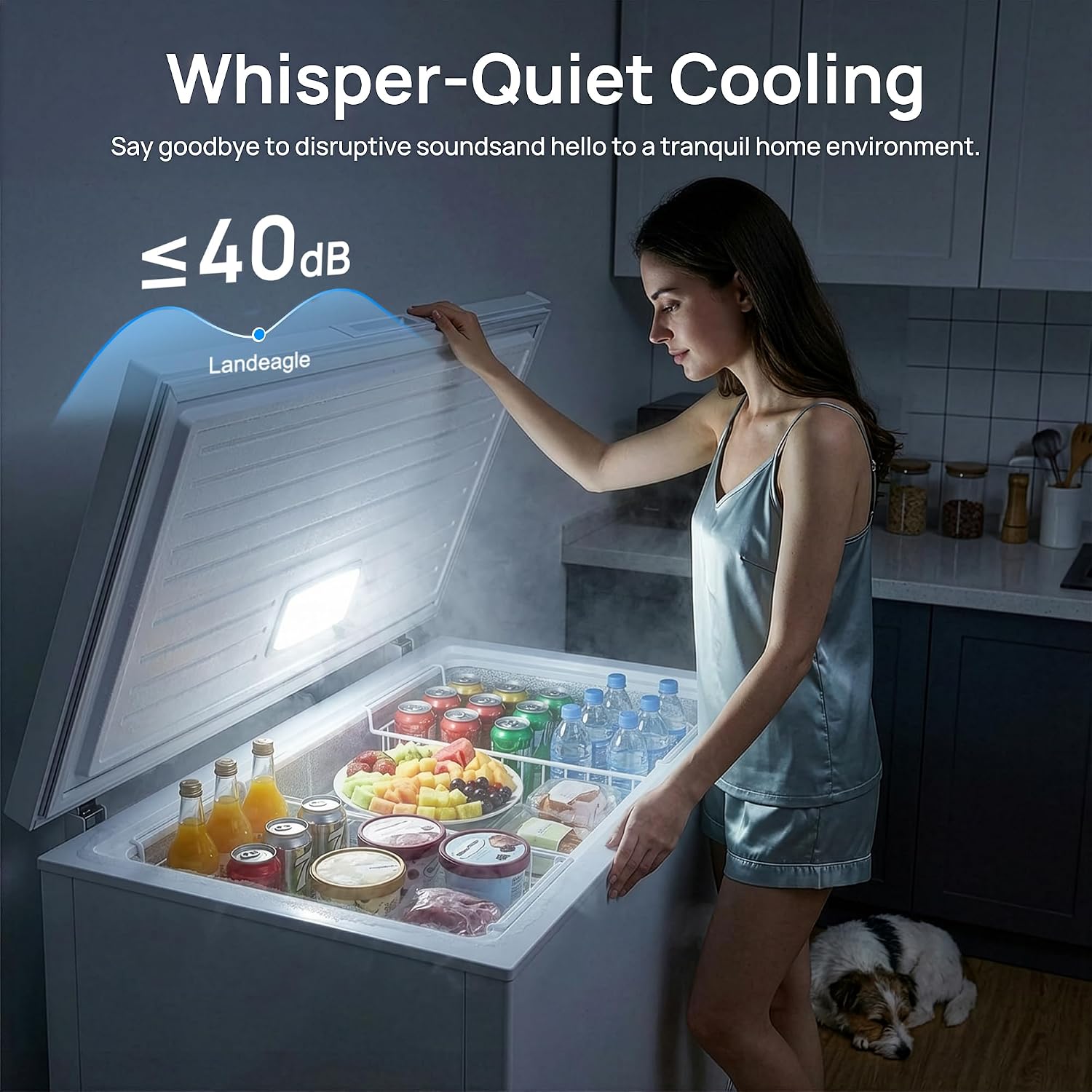 Detalle 2 de Landeagle 5.1 Cu. Ft. Chest Freezer with 7 Settings, Baskets and LED Light