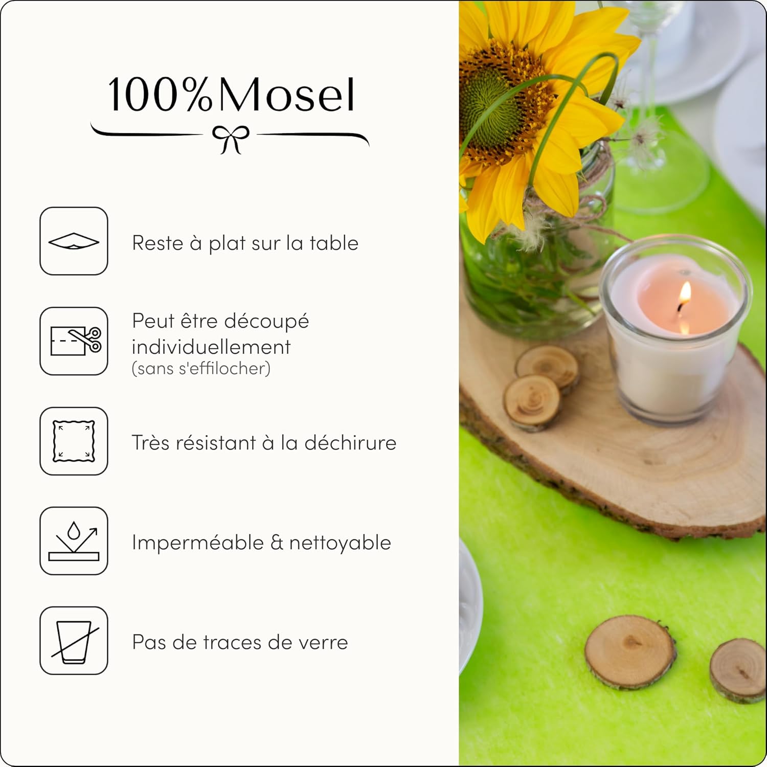 Thumbnail 5 de 100%Mosel Chemin de Table 30 cm x 25 m 🍽