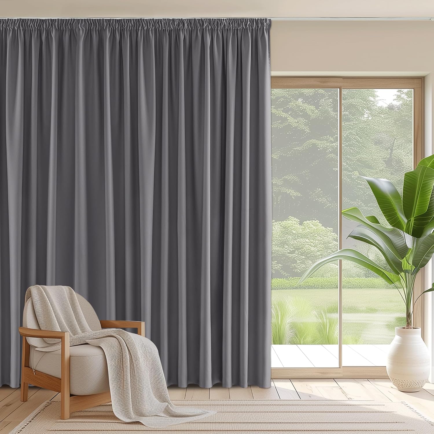 Detalle 2 de PONY DANCE Cortina Blackout Térmica para Ventanas Grandes 🏠