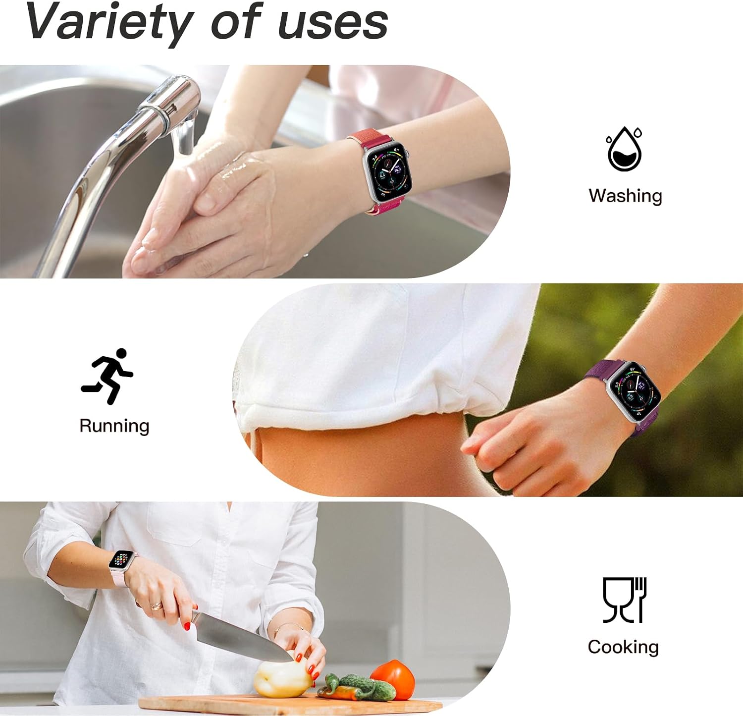Thumbnail 5 de 6 Pack Nylon Sport Loop Band 42mm