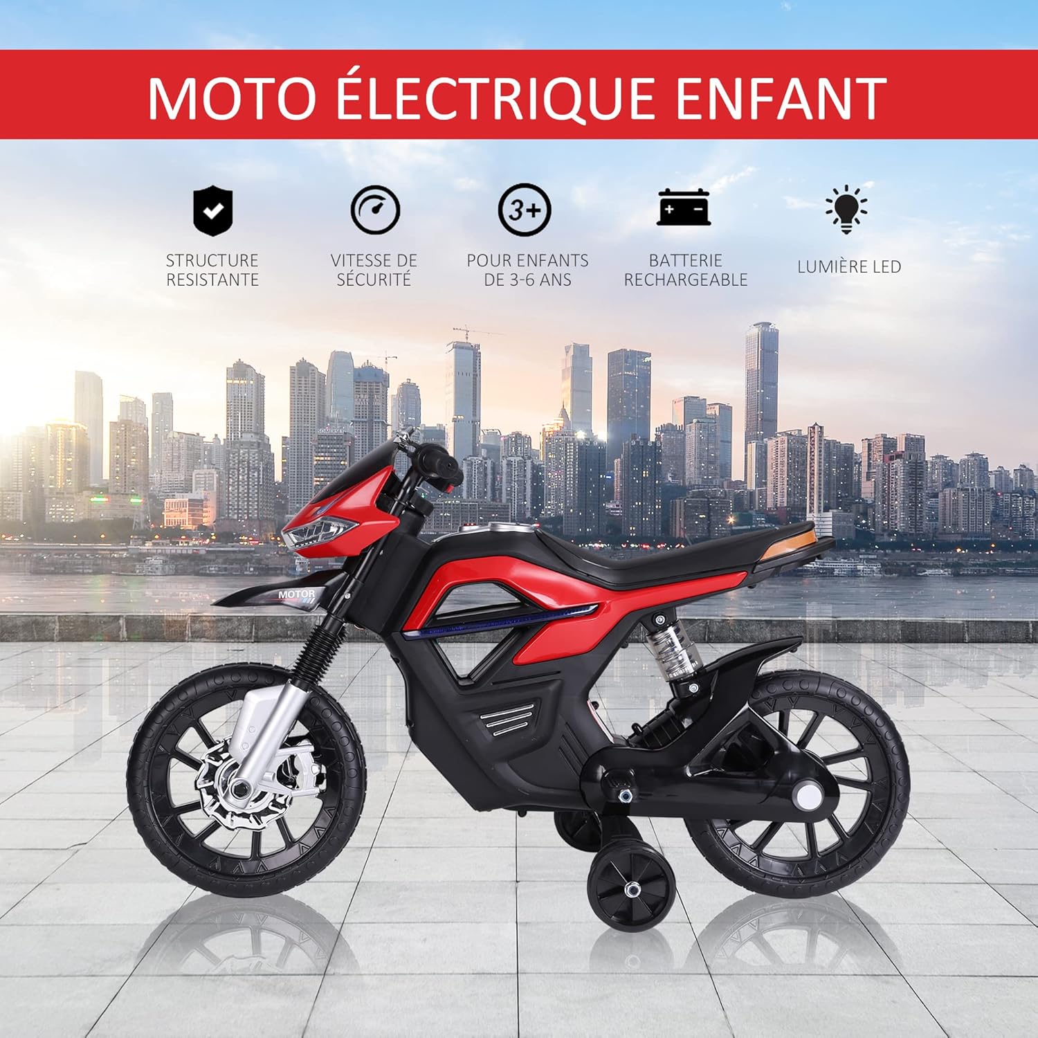 Thumbnail 2 de HOMCOM Moto électrique 25 W pour enfants