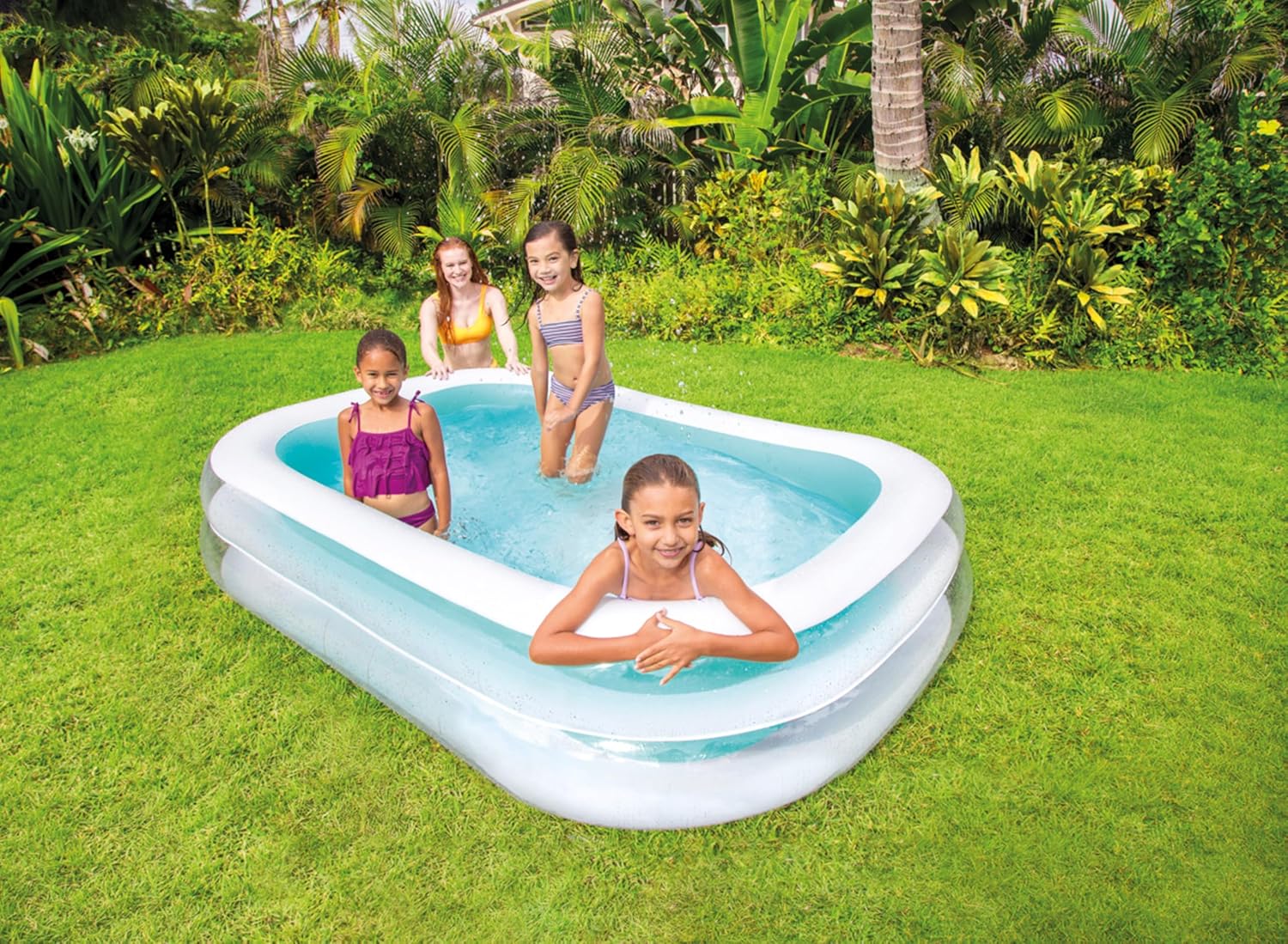 Detalle 2 de INTEX 56483NP – Piscina Hinchable Rectangular 262x175x56 cm (770 L) en color Azul