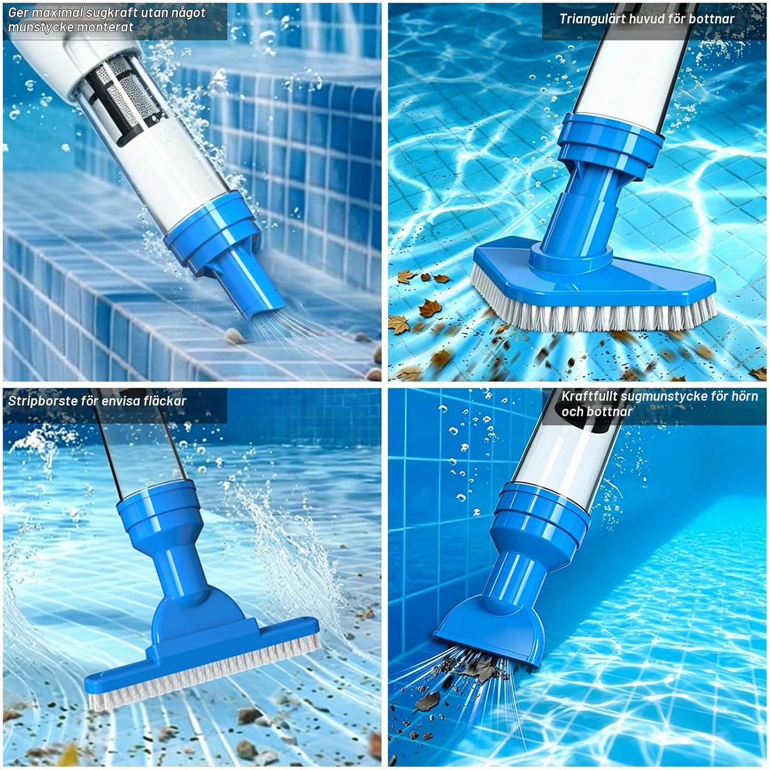 Detalle 1 de PoolyPoly 1814 pooldammsugare – batteridriven 3-i-1-modell för spa