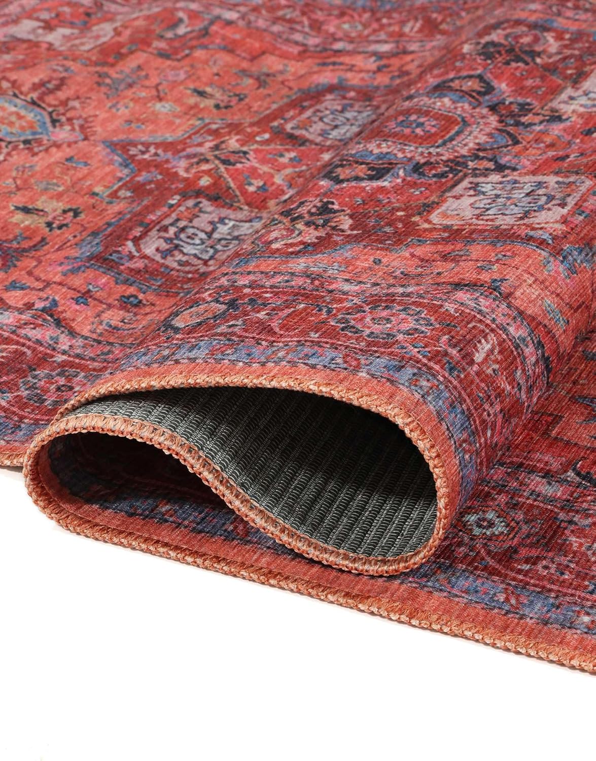 Detalle de RugVista Georgia Oriental Rug, 160 x 230 cm, Red and Blue, Low Pile
