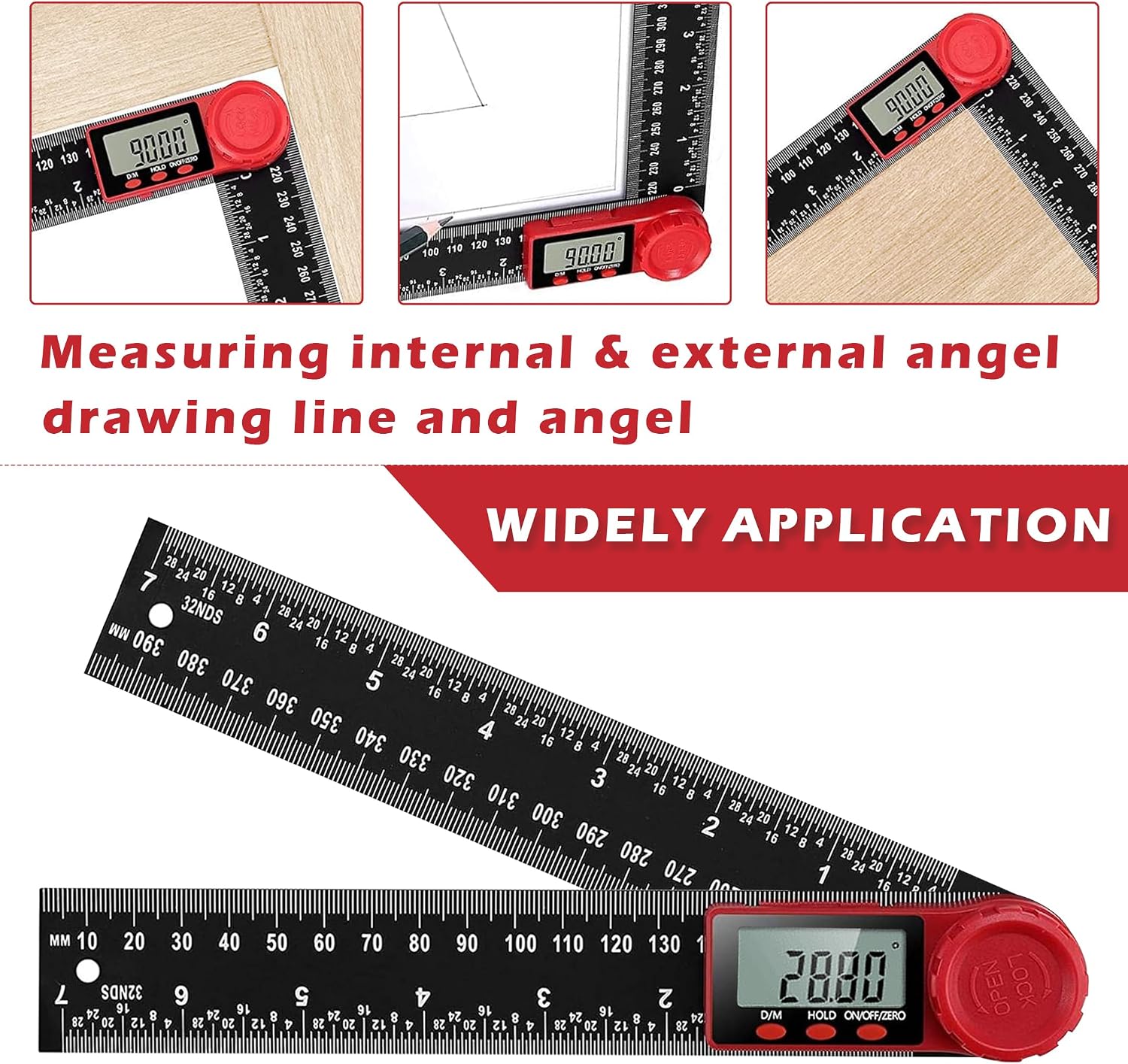Detalle 2 de Digital Angle Finder Ruler 200mm with LCD