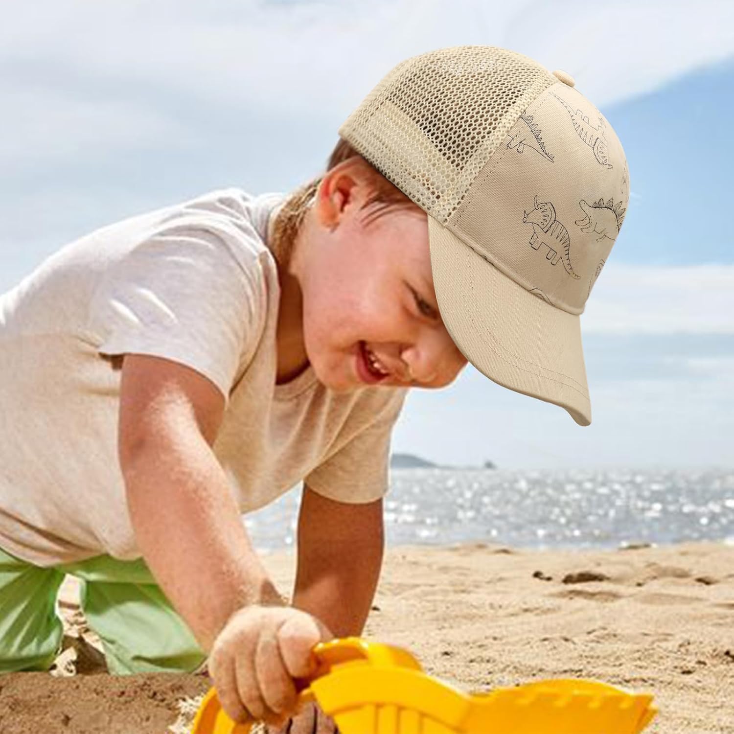 Thumbnail 6 de DRESHOW toddler baseball cap with dinosaur print sun hat (cotton & polyester, mesh back)