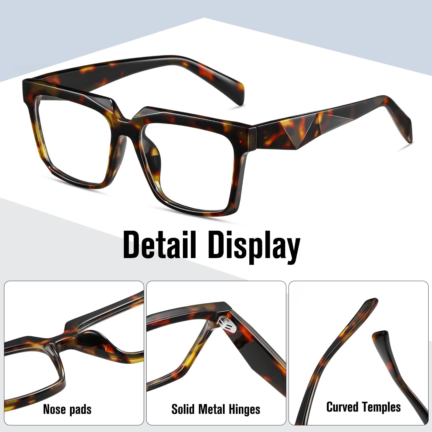Detalle 2 de kimorn Blue Light Blocking Glasses Oversized – Fashionable, Anti-Eye Strain and UV Protection