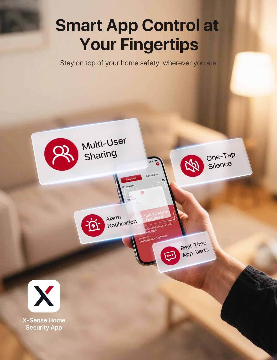 Detalle de X-Sense XS0E-iR smart smoke alarm 10-year pack
