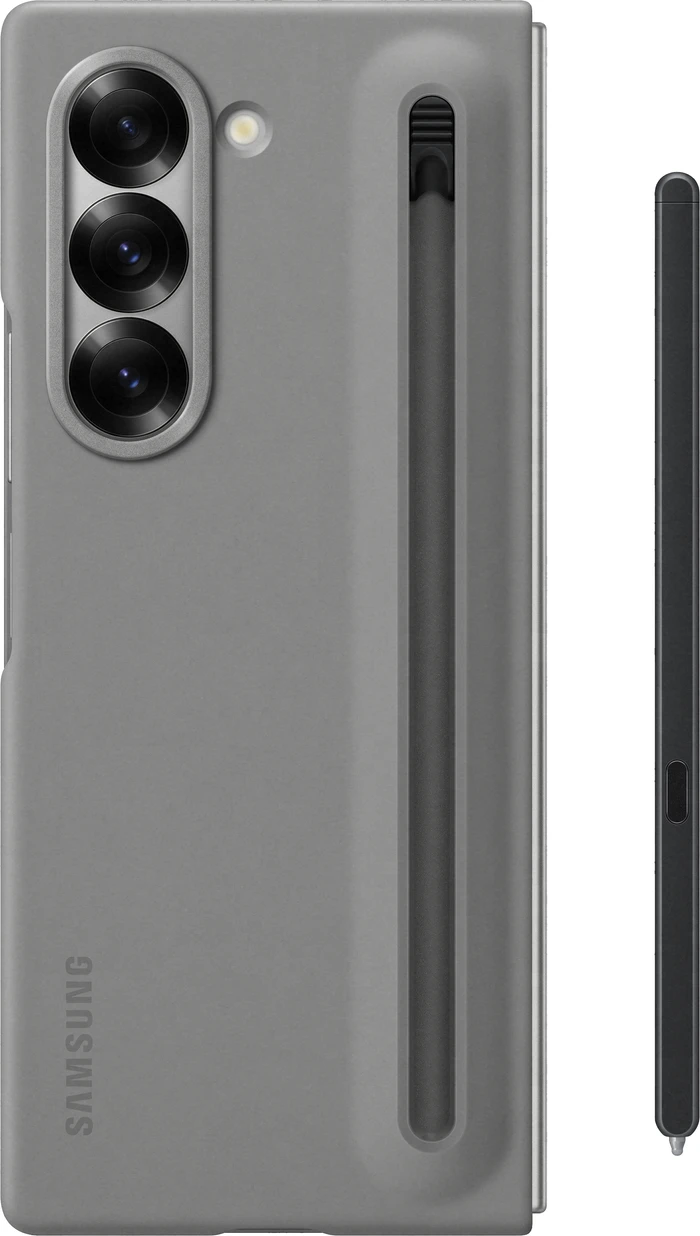 Detalle de Samsung Galaxy Z Fold6 Backcover mit S Pen Grau – Schutz mit integriertem Stift