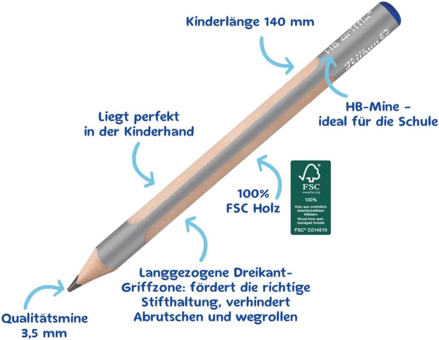 Detalle 2 de Pelikan griffix Dreikant-Holzbleistifte HB – ergonomisch, 2 Stück