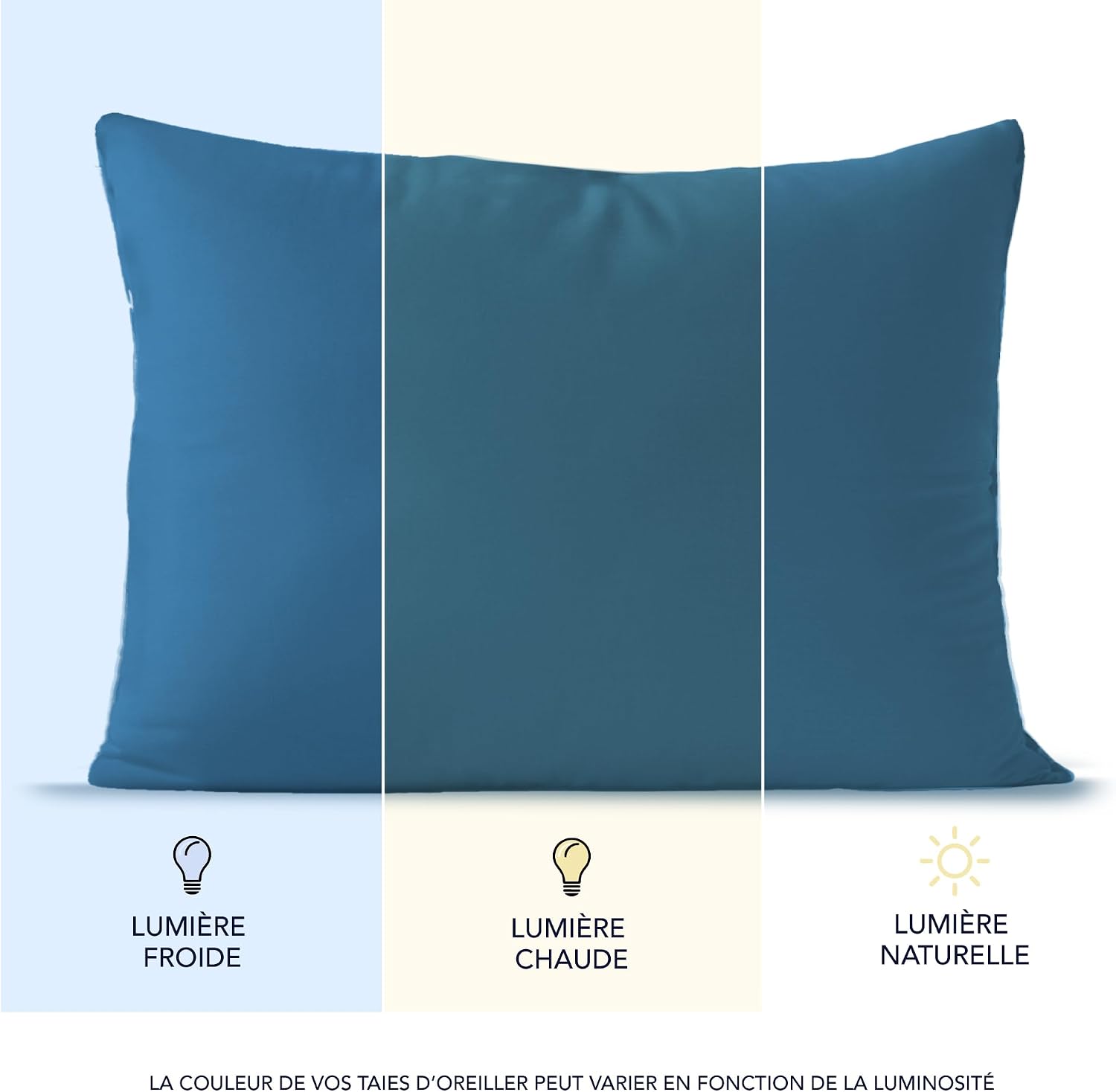 Thumbnail 4 de Taie Oreiller Dreamzie 50 x 70 cm en coton Jersey 150 GSM — Lot de 2, Bleu