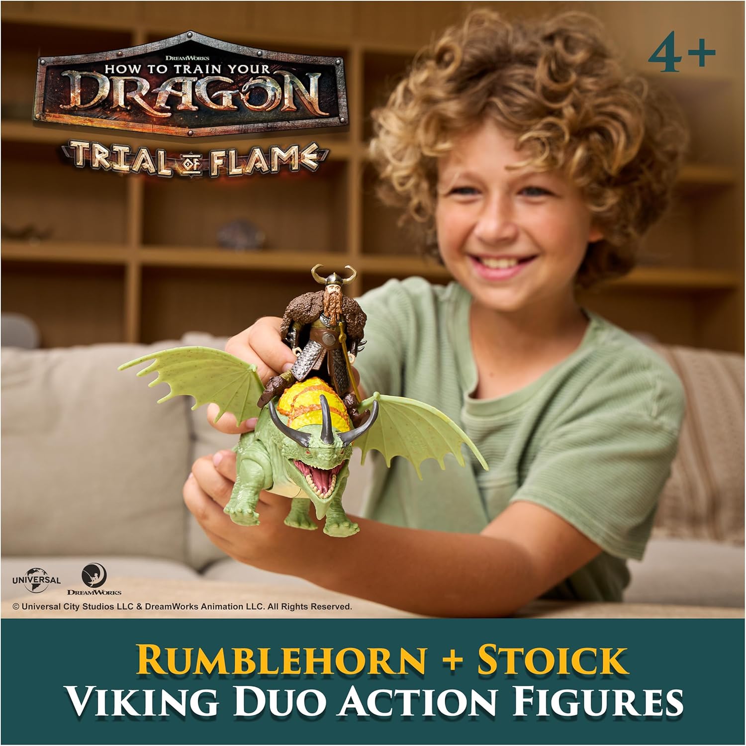 Detalle de Dreamworks Dragons: How to Train Your Dragon – Rumblehorn & Stoick Viking Duo Action Figures