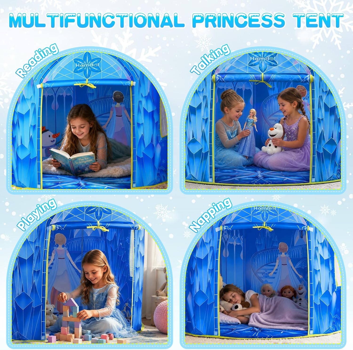 Thumbnail 5 de Hamdol Princess Play Tent for Girls: Ice Castle Frozen Toy for Indoor & Outdoor Play