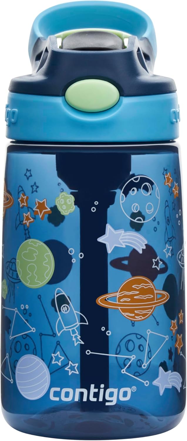 Detalle de Contigo Easy Clean Autospoout Kids Bottle with Straw (420 ml) – Blueberry Cosmos