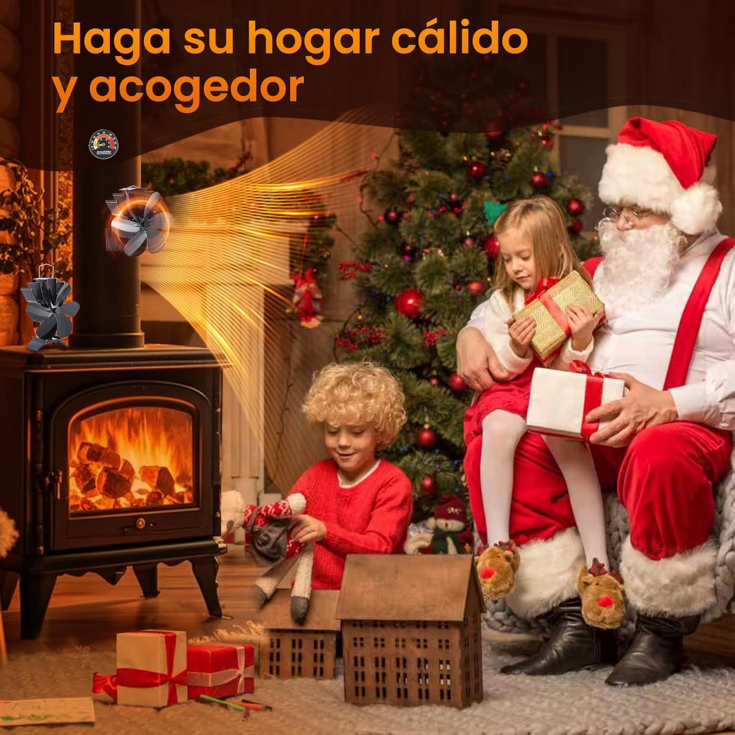 Detalle 2 de JossaColar Ventilador magnético para chimenea 6 cuchillas