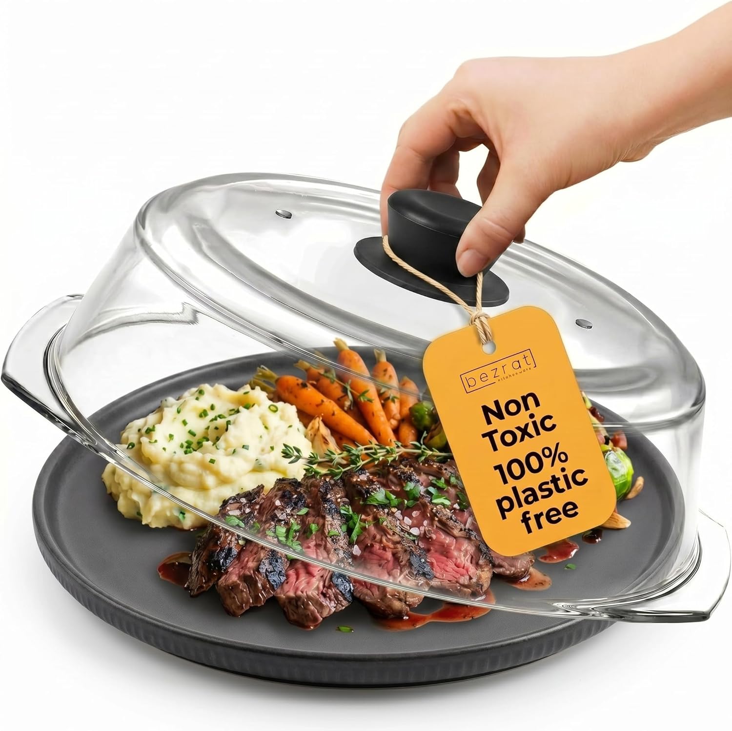 Detalle de Bezrat Microwave Plate Cover 10 Inch 🍽