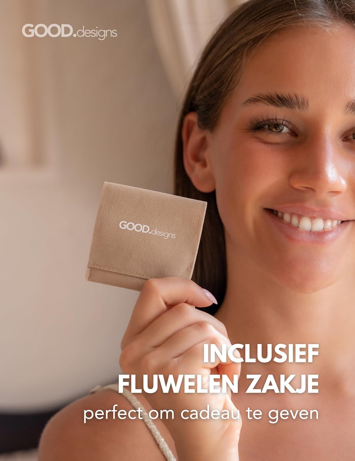 Detalle de GD GOOD.designs bedelhanger van 316L staal met karabijnsluiting, zilverkleurig