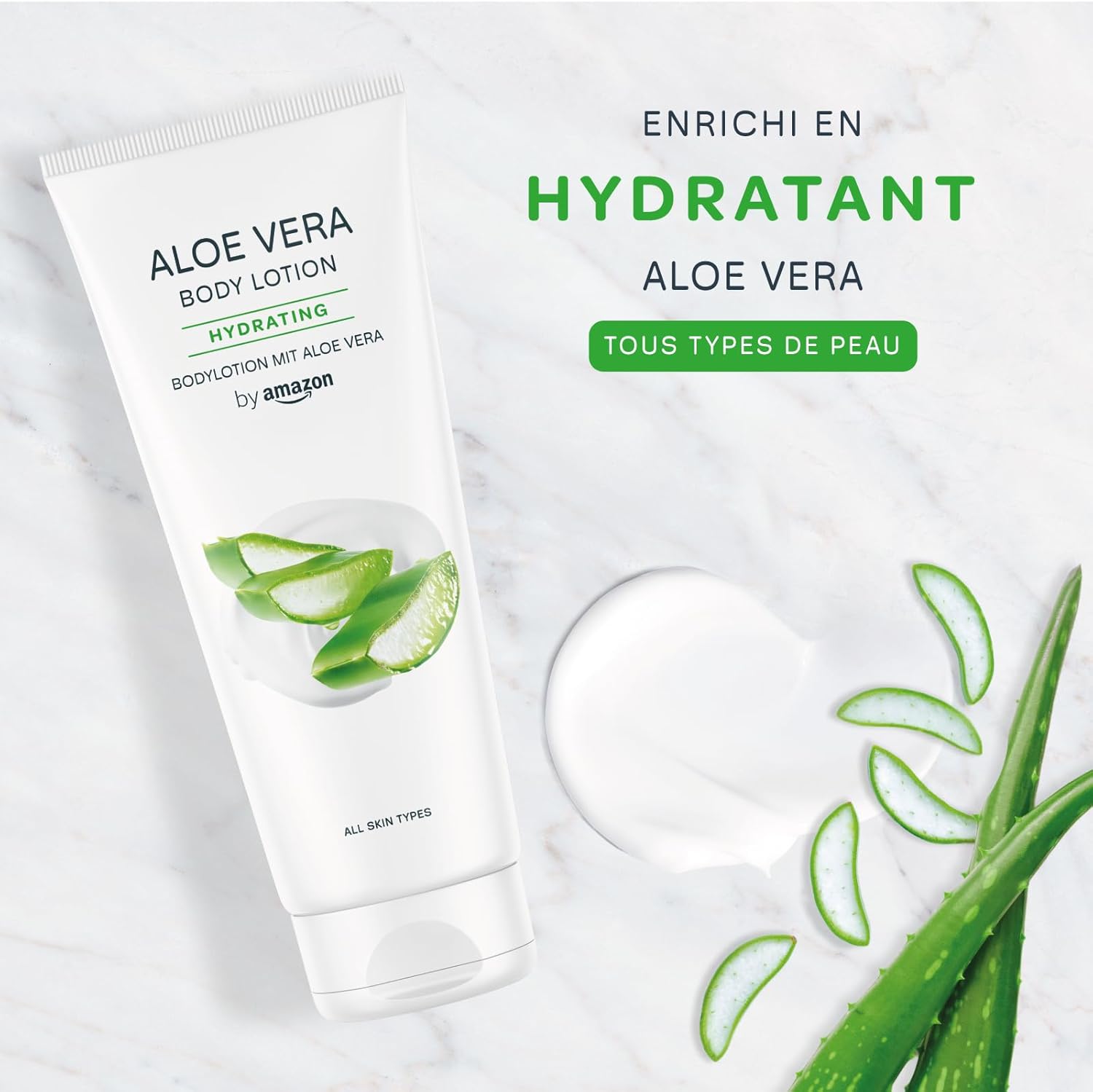 Detalle de Lotion pour le corps à l'aloe vera 2 x 250 ml – by Amazon