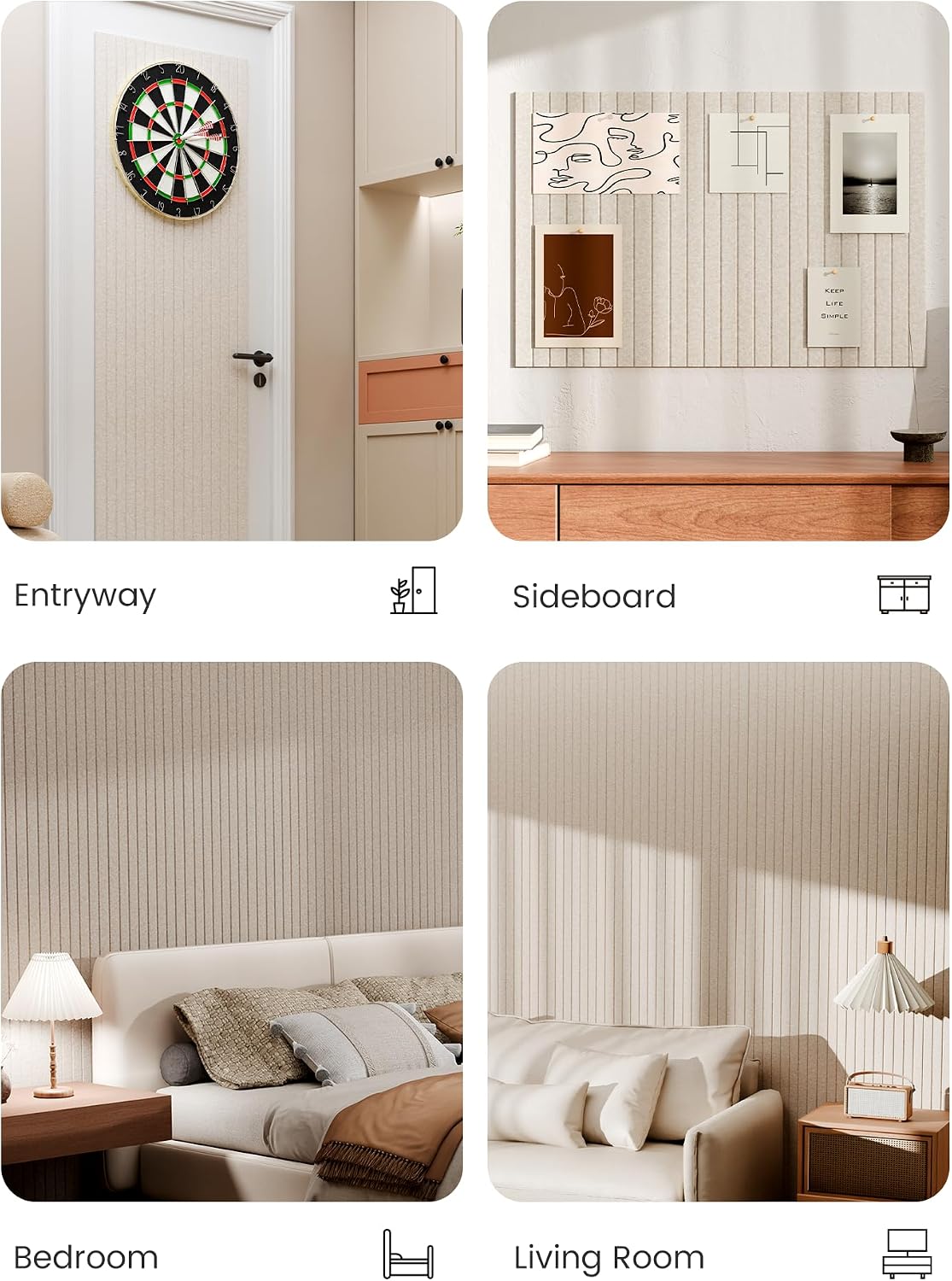Detalle de Bumusty felt cork board alternative tiles (6-pack) for offices, classrooms and home