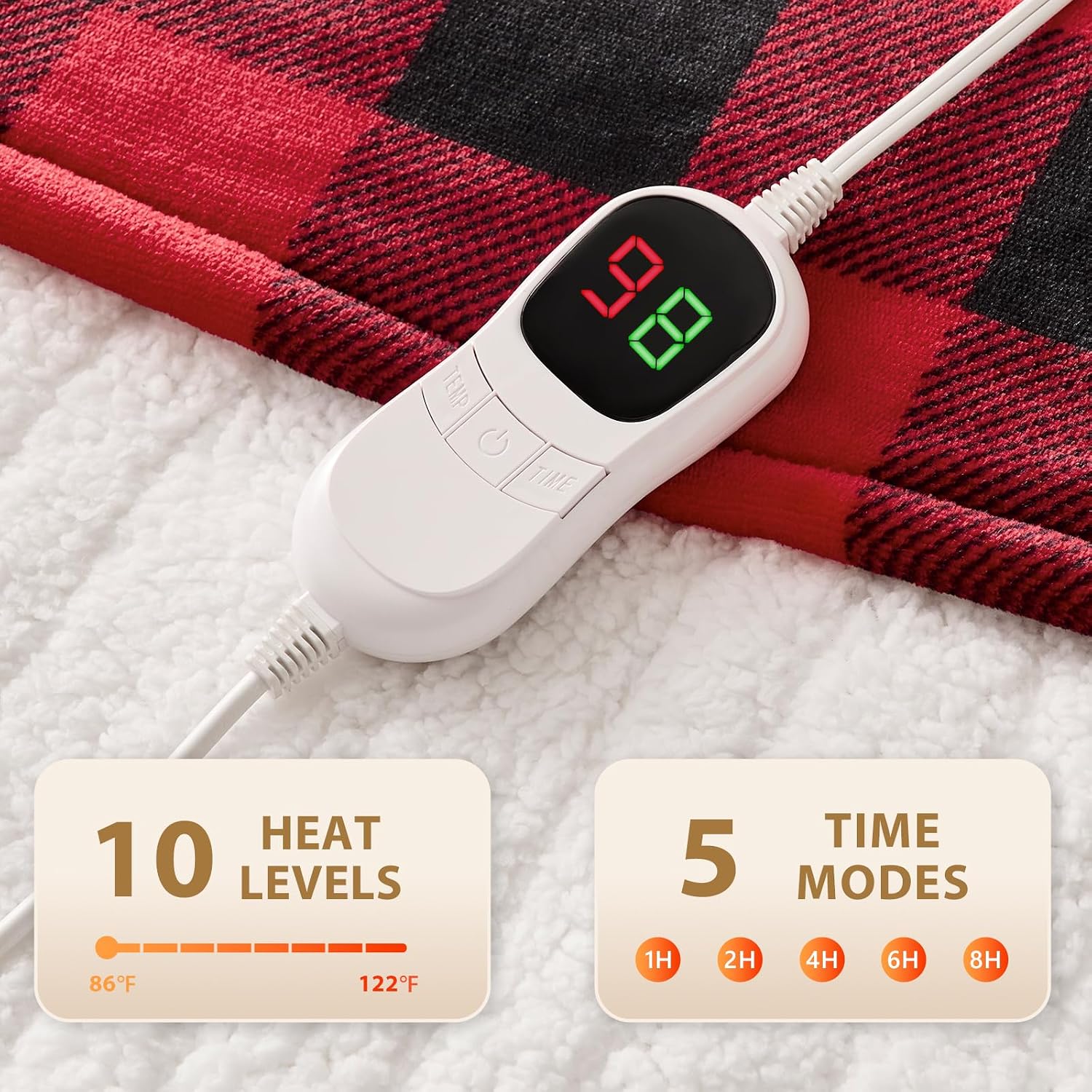 Detalle de Homemate Heated Throw Blanket 50" ⚡