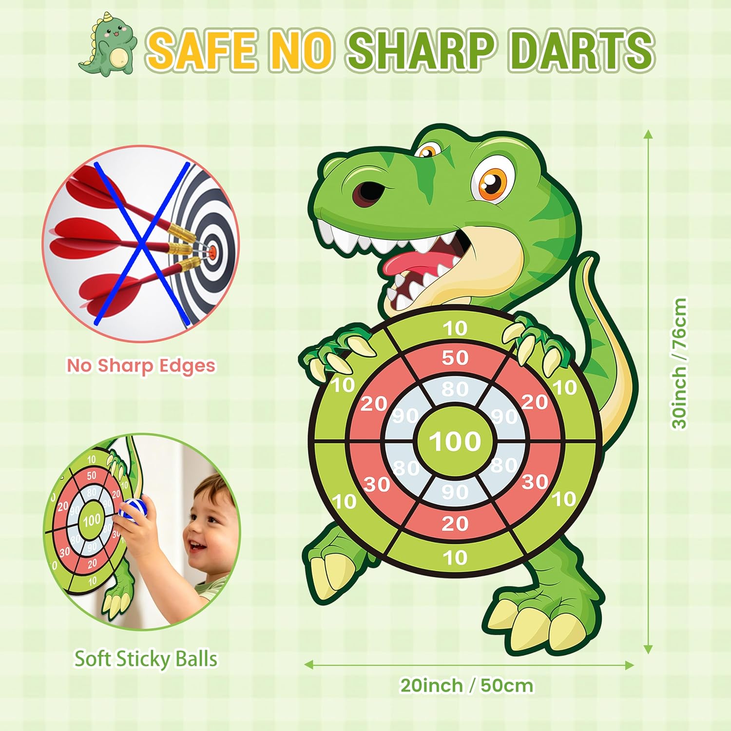 Detalle 2 de Dinosaur Dart Board 30" for Kids