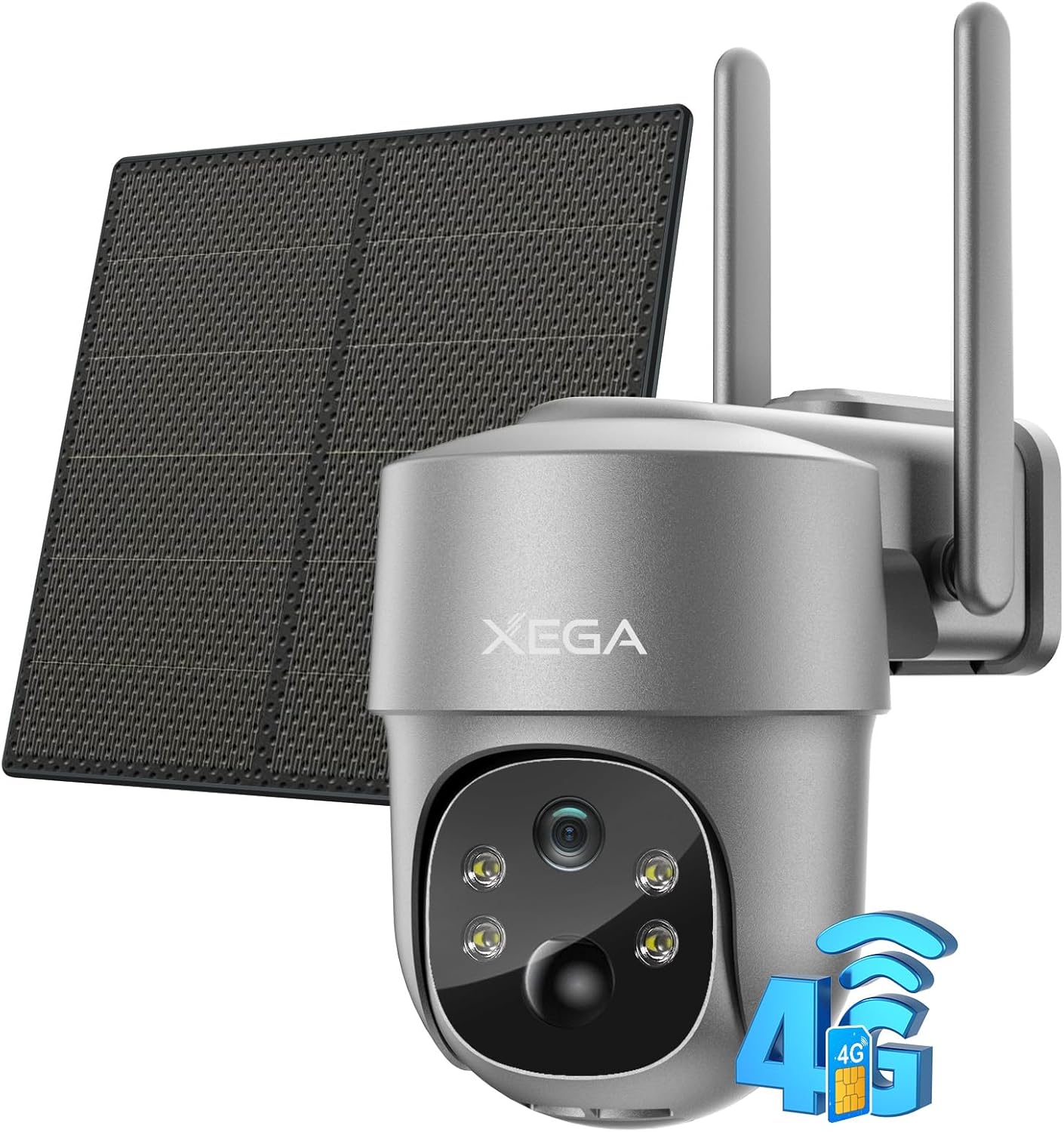 Detalle de Xega 4G LTE Solar Security Camera 2K