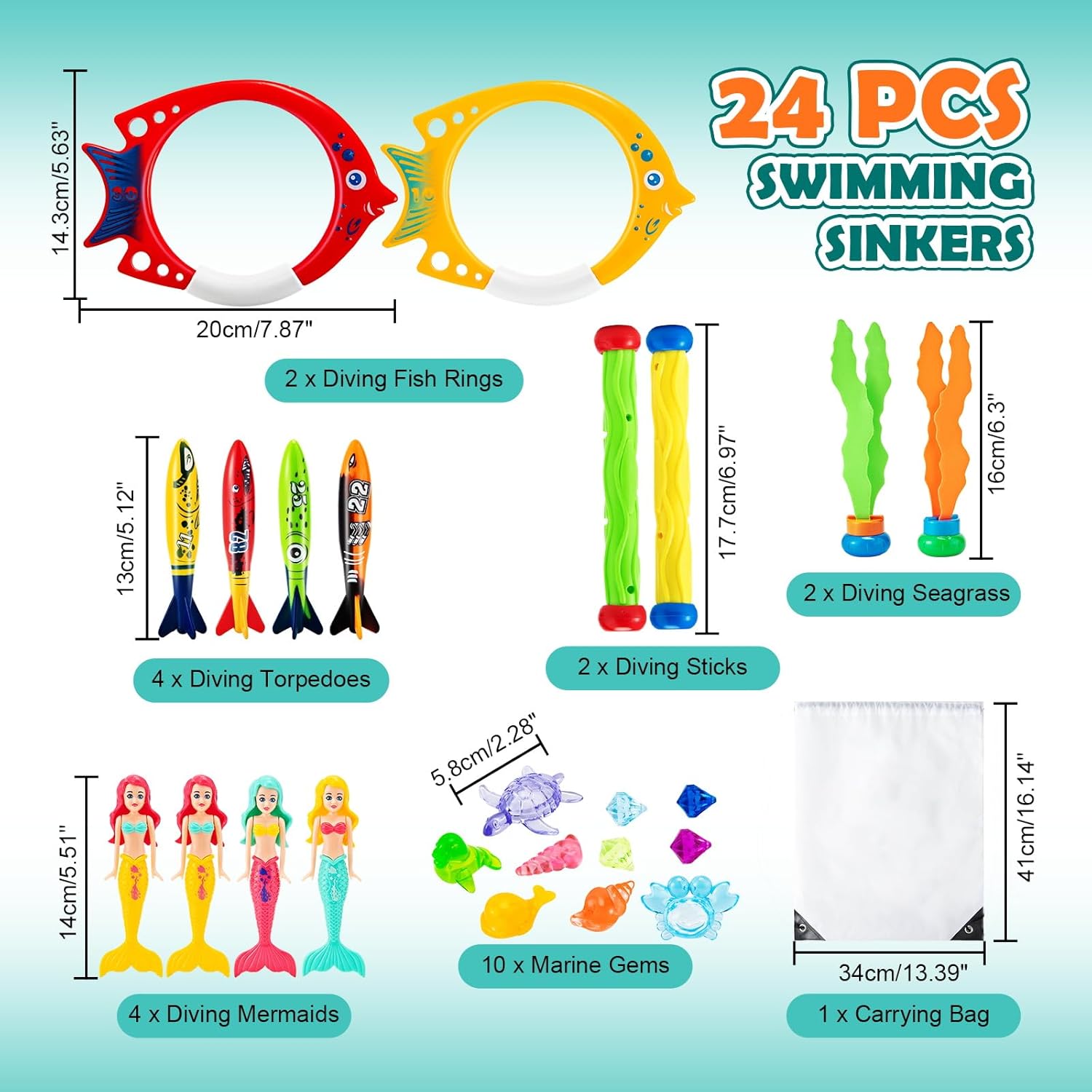 Detalle 2 de Mactoou Dive Sticks 24pcs pool toys đâ
