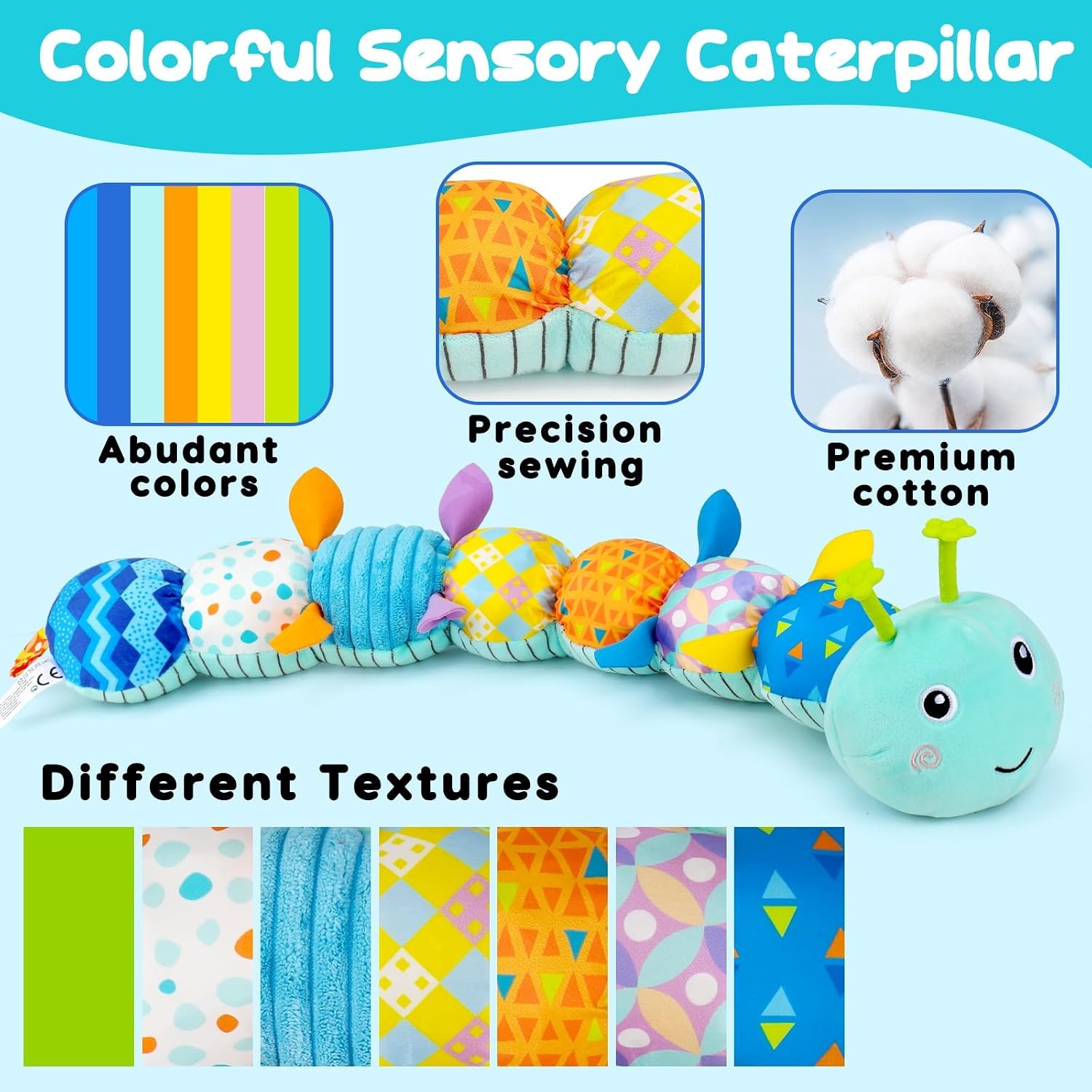 Detalle de Lypsochaat Caterpillar sensory toy for 0-6 months