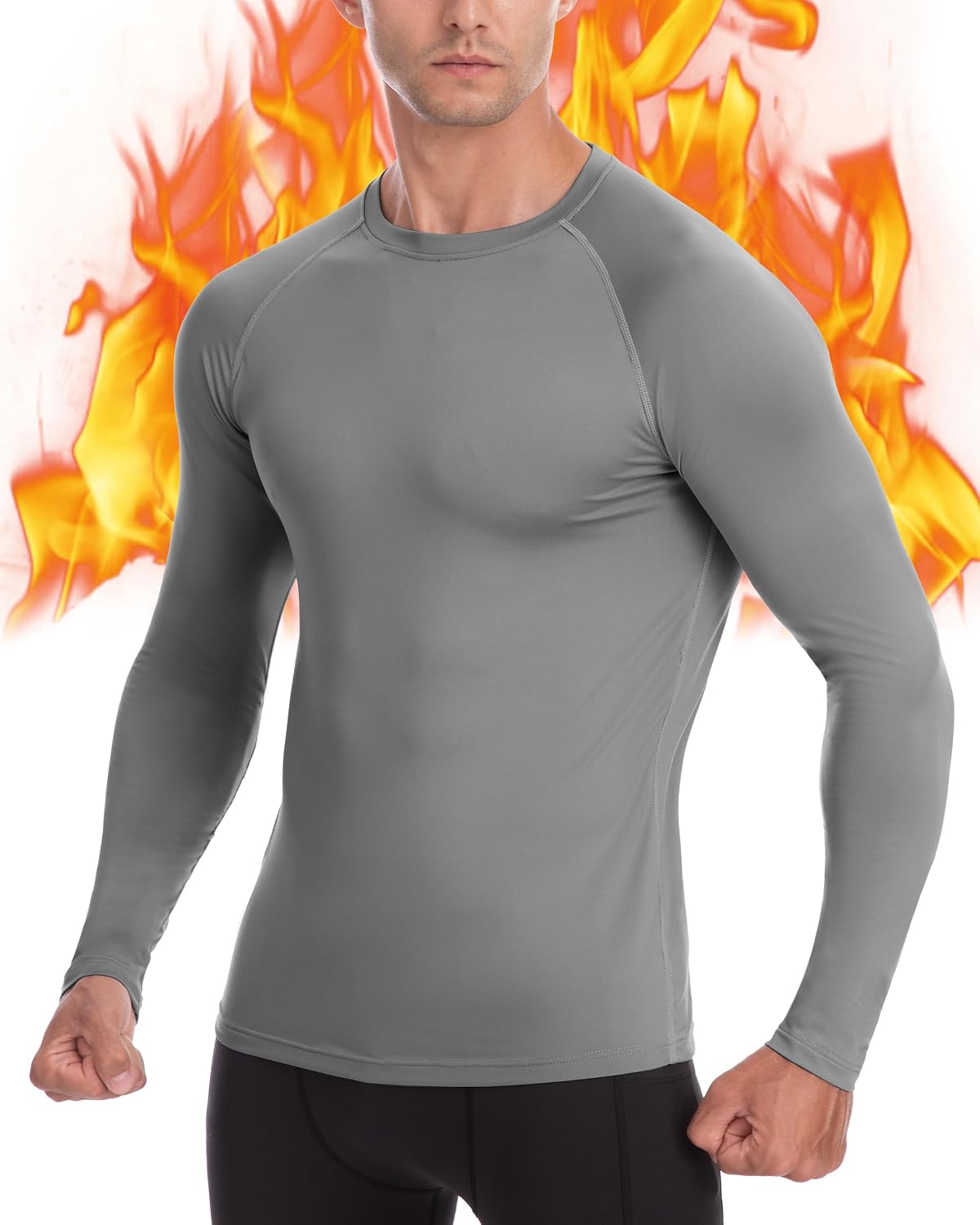Detalle de Men's Thermal Compression Shirt, Fleece-Lined