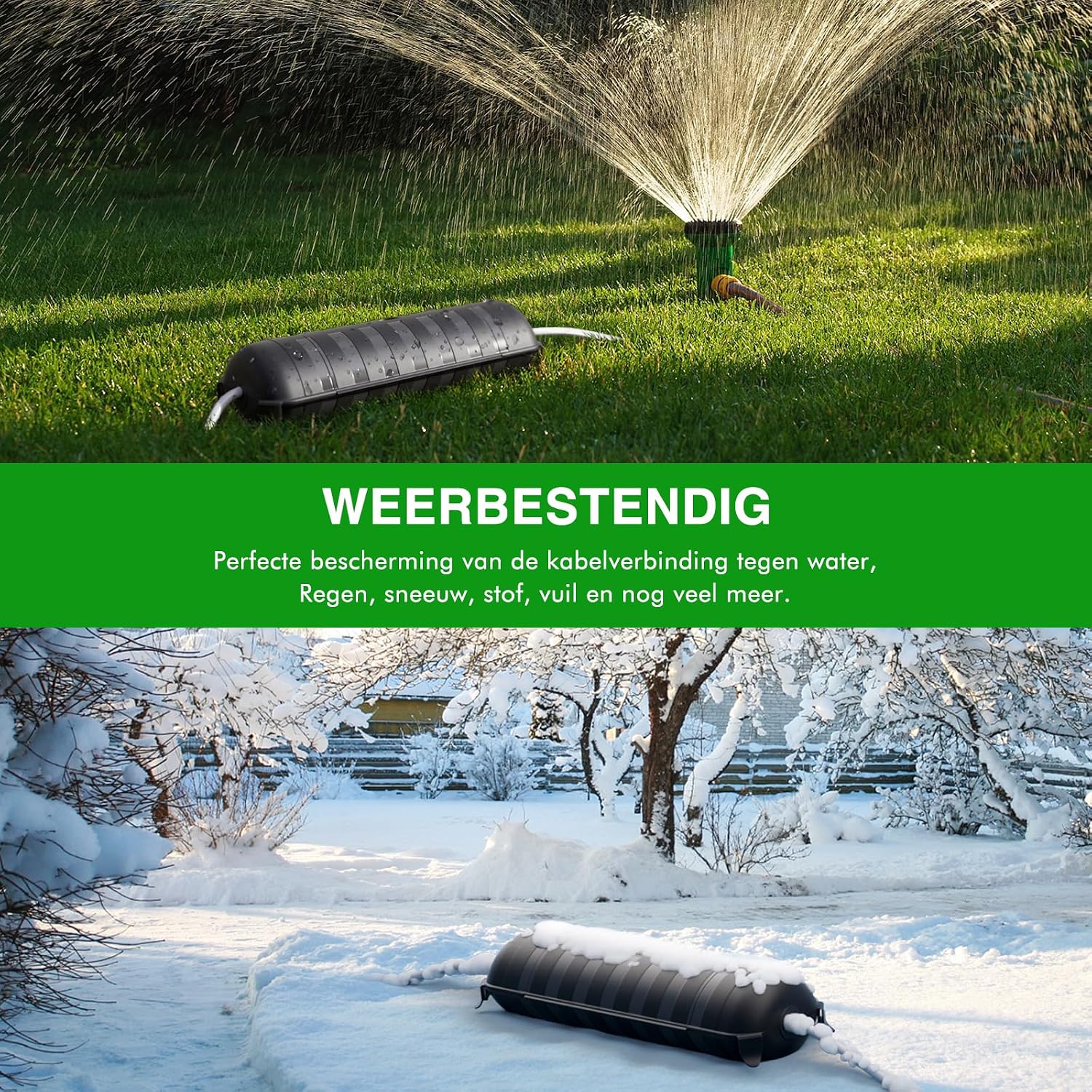 Detalle 1 de Restmo DE-O-ECC-1-BK waterdichte kabeldoos voor buiten, IP44, zwart