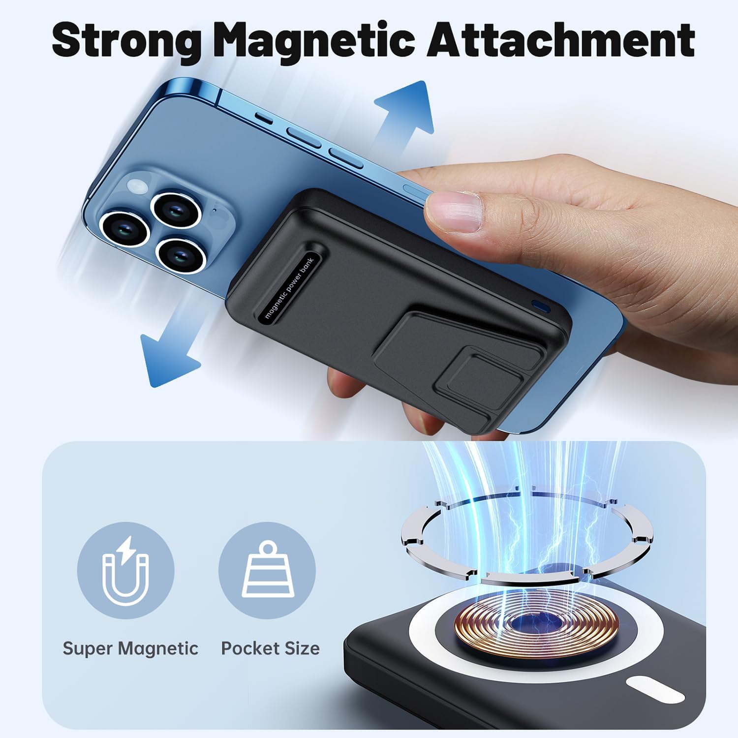 Detalle 1 de YAGOPAL MagSafe Power Bank 10000mAh portable charger