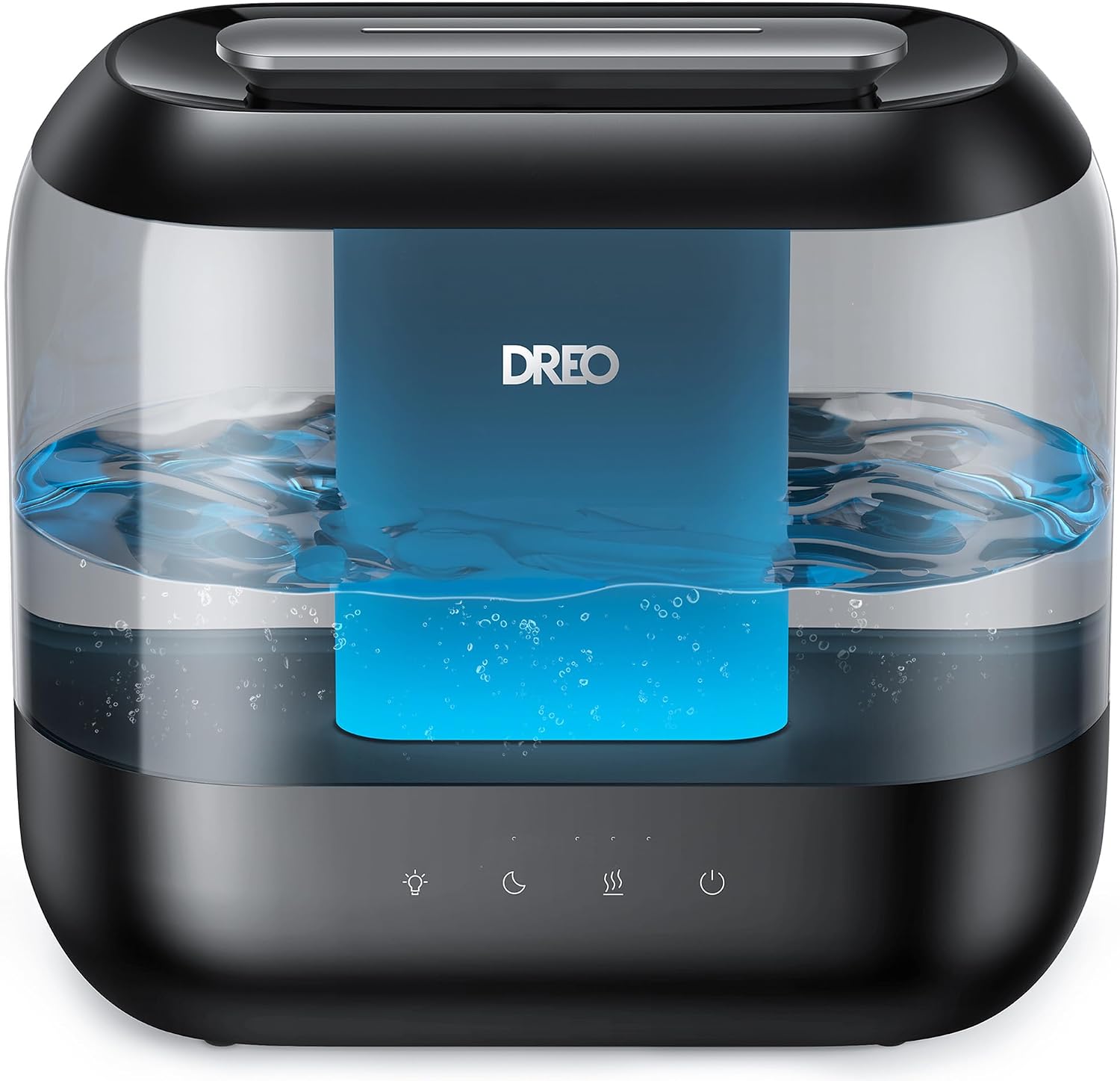 Dreo Humidifiers for Bedroom, 4L Top Fill Cool Mist Humidifier (Black) — 36H Runtime, 28 dB Quiet