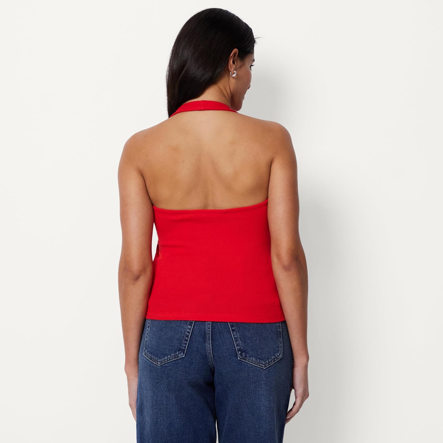 Detalle de Amazon Essentials Women's Slim-Fit Ribbed Halter Top