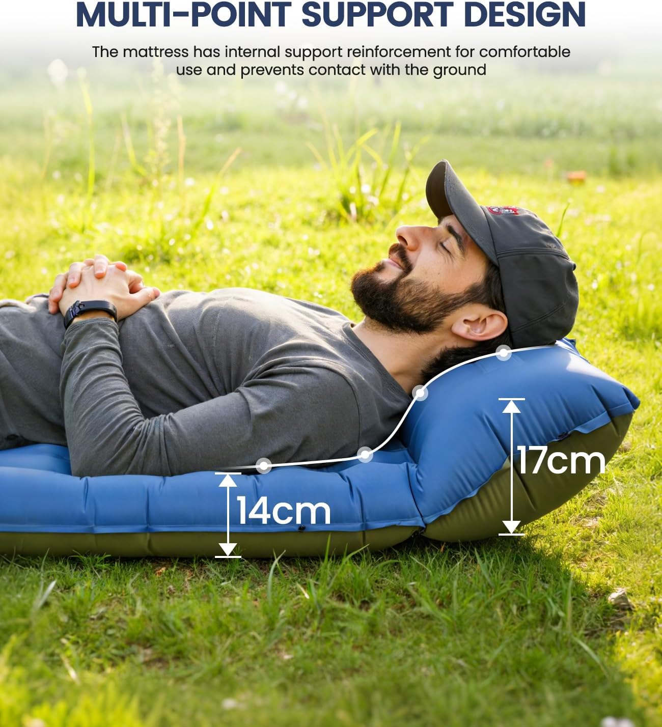 Thumbnail 5 de DoXtreme selbstaufblasende Isomatte (2-in-1, 28x12 cm Packmaß) für Camping, Festival, Wandern & Reisen