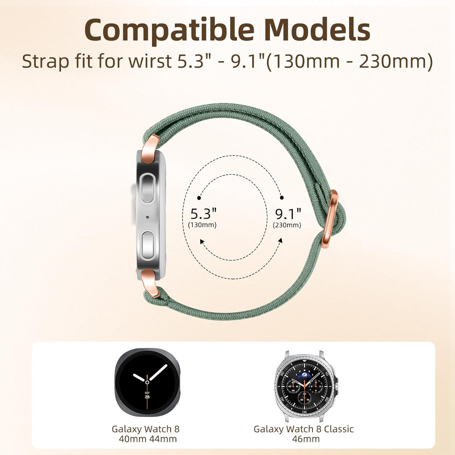 Detalle de Easuny Nylon Stretchy Strap for Samsung Galaxy Watch 8/Classic – 6 Pack