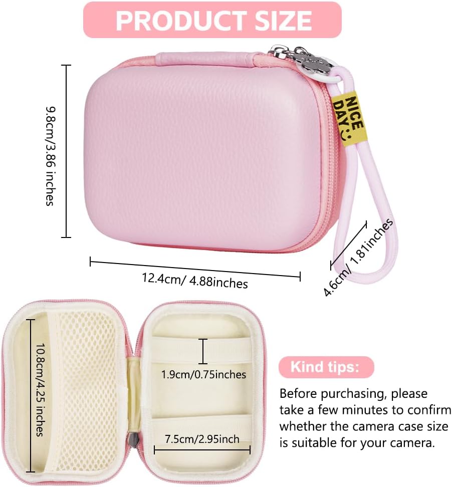Detalle 2 de Ainiv small digital camera case with strap — compact PU+EVA camera pouch for Sony, Casio, Canon & more