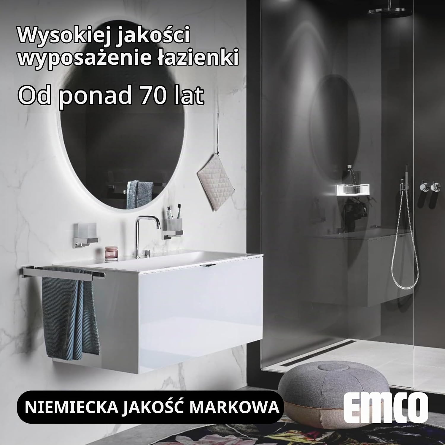 Detalle de Emco Loft 052113303 – ścienny dozownik mydła, czarny mat, szkło kryształowe