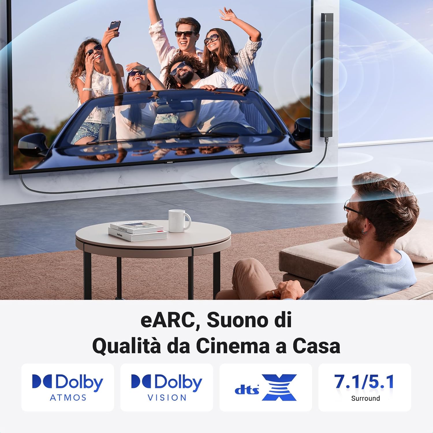 Thumbnail 4 de UGREEN Cavo HDMI 2.1 certificato 8K/10K 60Hz e 4K 120Hz, 48Gbps, eARC, 1 m (nylon intrecciato)