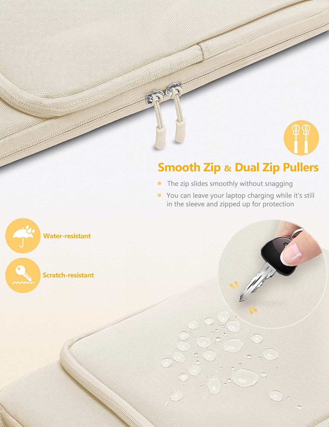 Detalle 2 de HYZUO 14-15 Inch Laptop Bag Sleeve for MacBook Air/Pro and More – All‑Round Protection