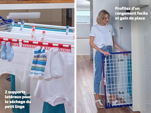 Detalle de Leifheit Séchoir à Linge Pegasus 180 Solid – 18 m d’étendage, stabilité et rangement
