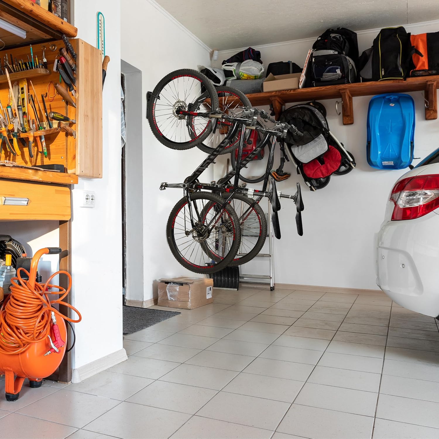 Detalle de Relaxdays support vélo mural en métal (lot de 6) pour suspendre jusqu’à 25 kg