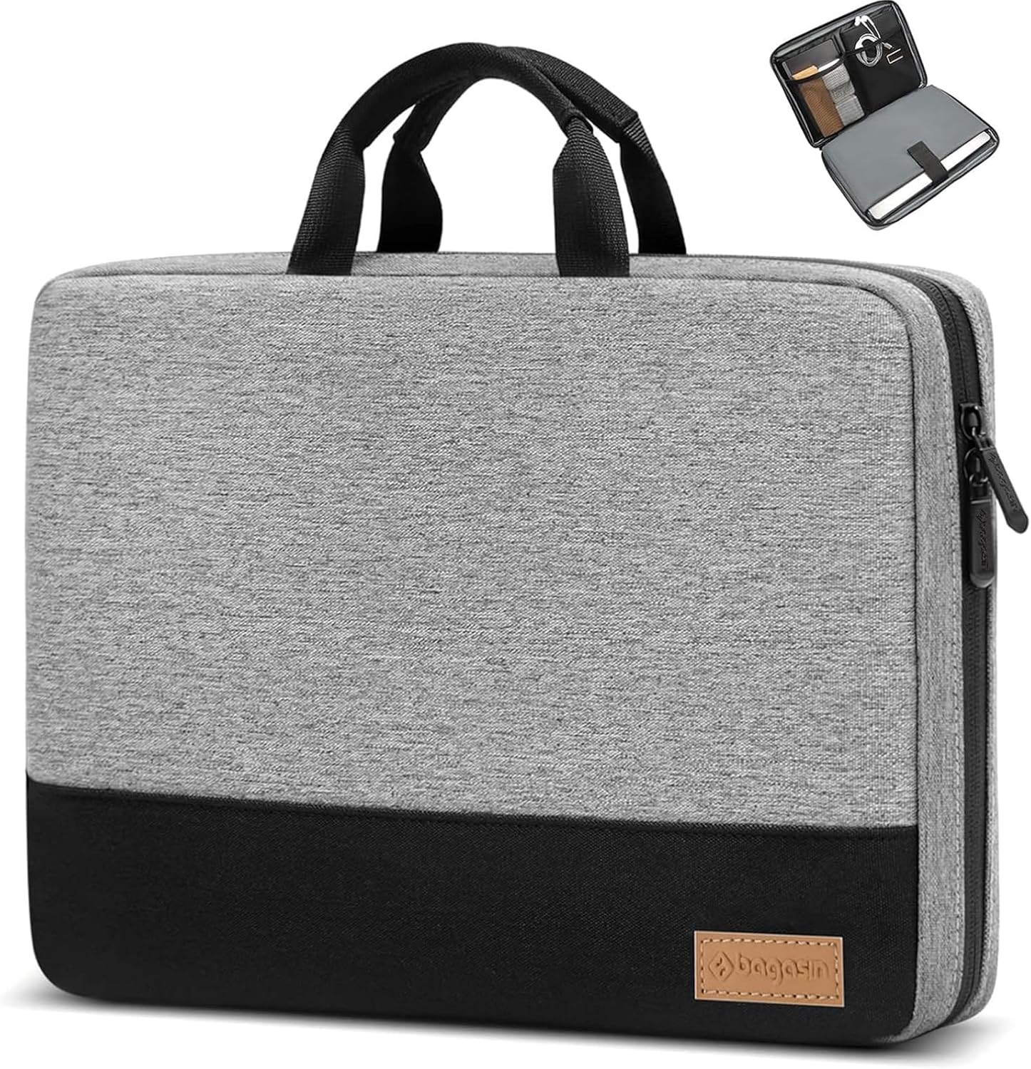 Detalle de Bagasin Laptop Hülle Tasche 14–17,3 Zoll – wasserdicht, 4‑lagiger Schutz, TSA-Griff