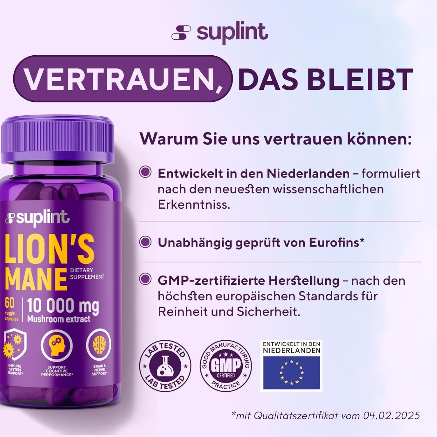 Detalle 2 de SUPLINT Löwenmähne 10000 mg Kapseln