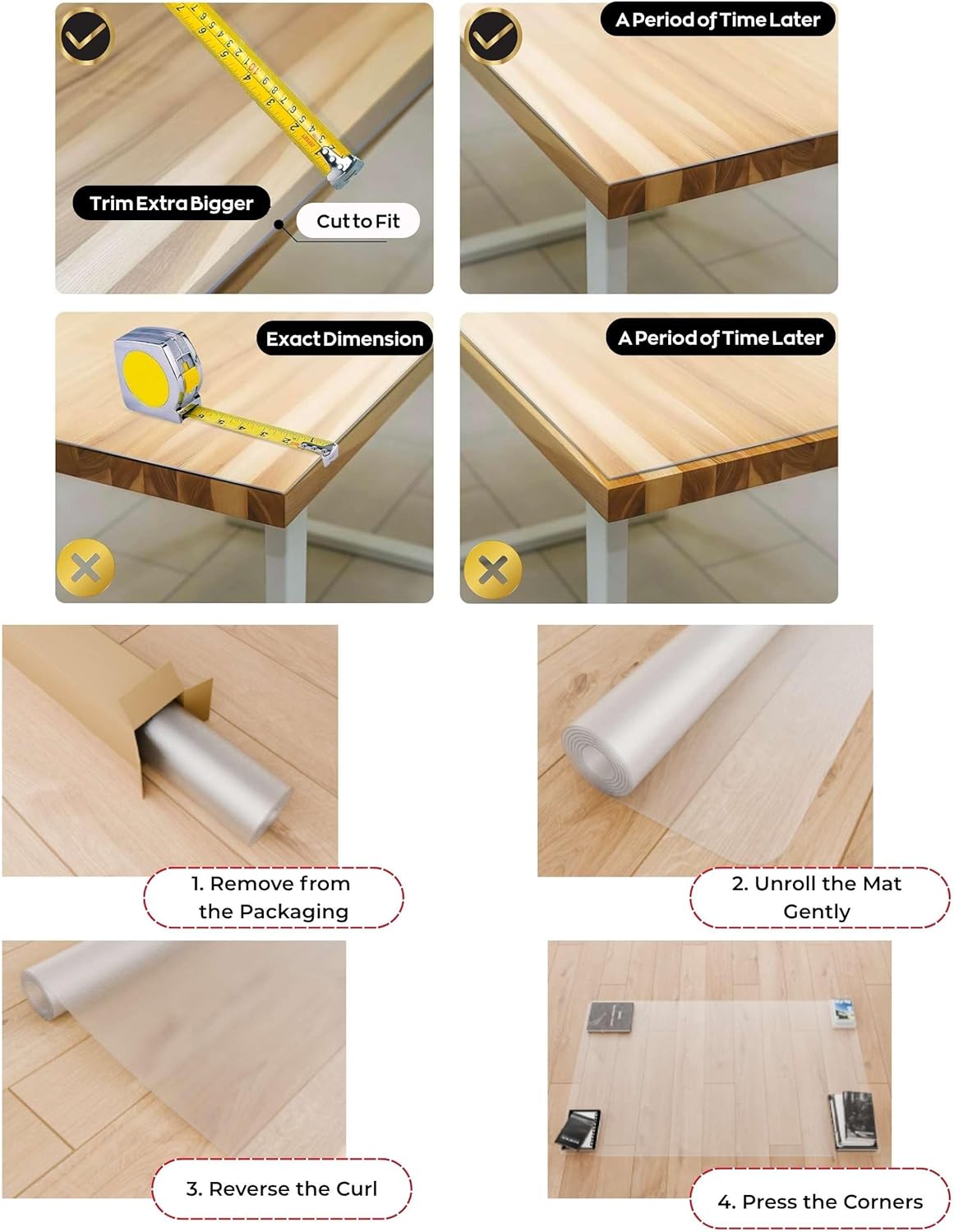 Thumbnail 4 de Artwelt Tischdecke Transparent Tischfolie 2.0 mm – Glasklarer Schutz für Tischplatte und Deko