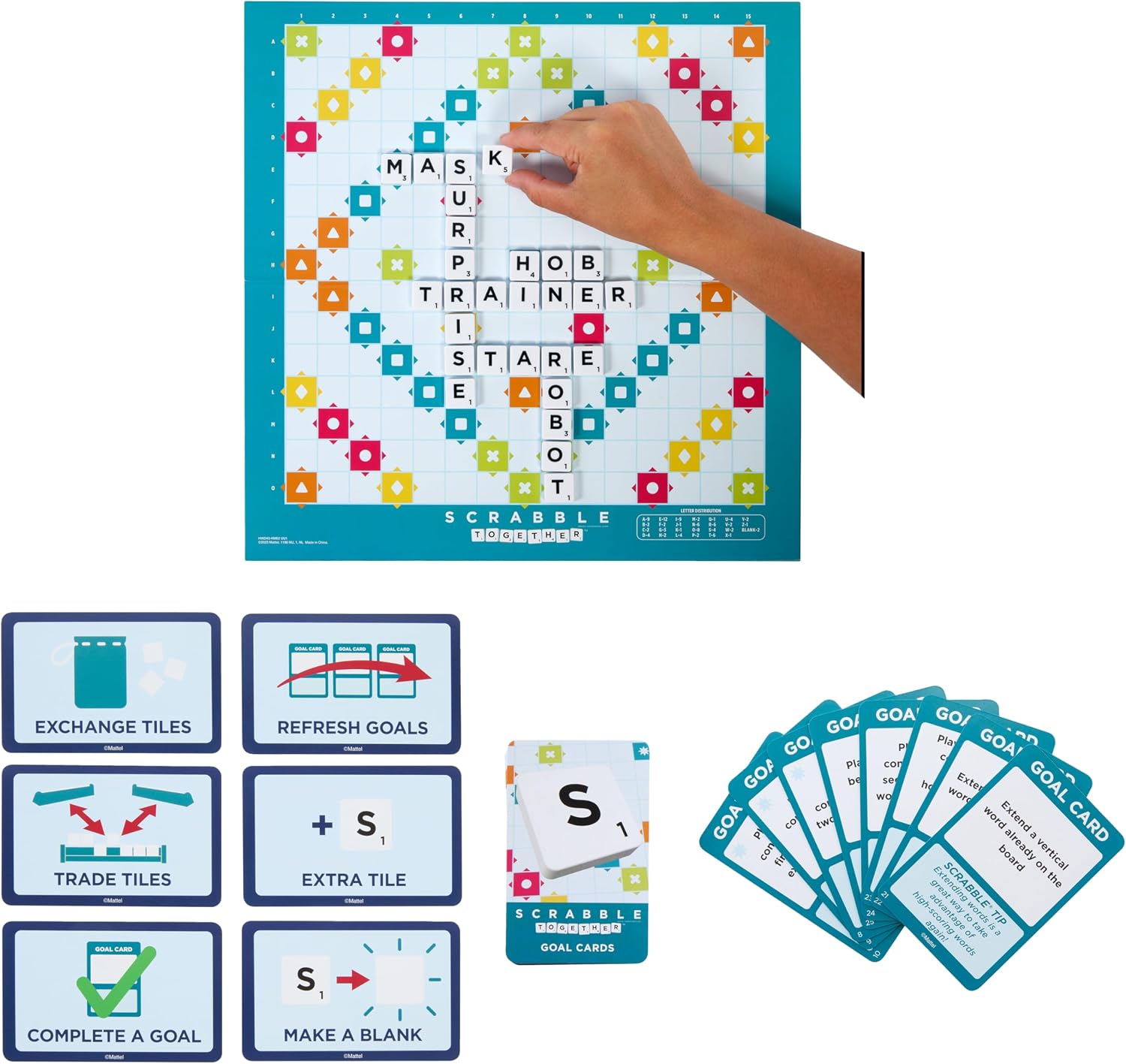 Detalle de Mattel Games Scrabble Core Refresh board game (4 players), Ages 12+
