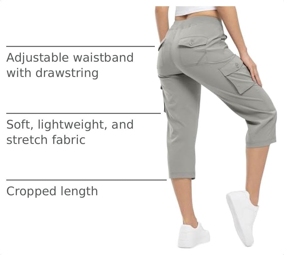 Thumbnail 3 de TBMPOY Women's Cargo Capris: Lightweight Quick-Dry Hiking Pants with 6 Pockets