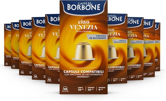 Detalle de Caffè Borbone Ciao Venezia ☕ 100 cápsulas compatible Nespresso