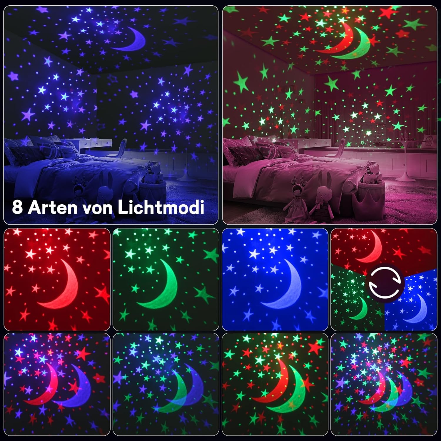 Thumbnail 5 de Nachtlicht Sternenhimmel Projektor für Kinder mit Fernbedienung – YACHANCE