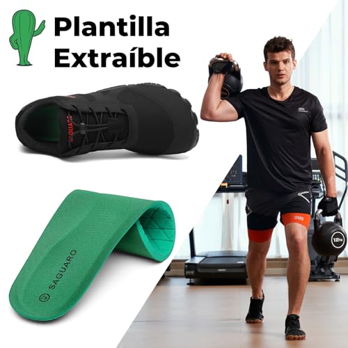 Thumbnail 4 de SAGUARO Zapatillas Barefoot Unisex – Minimalistas para Trail Running, Negro Intenso, Talla 40