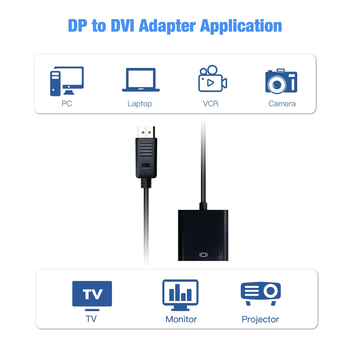 Thumbnail 4 de COVVY DP to DVI adapter cable 1080p